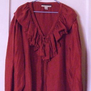 Studio One 100 % Silk Large Tunic  in Wine Red